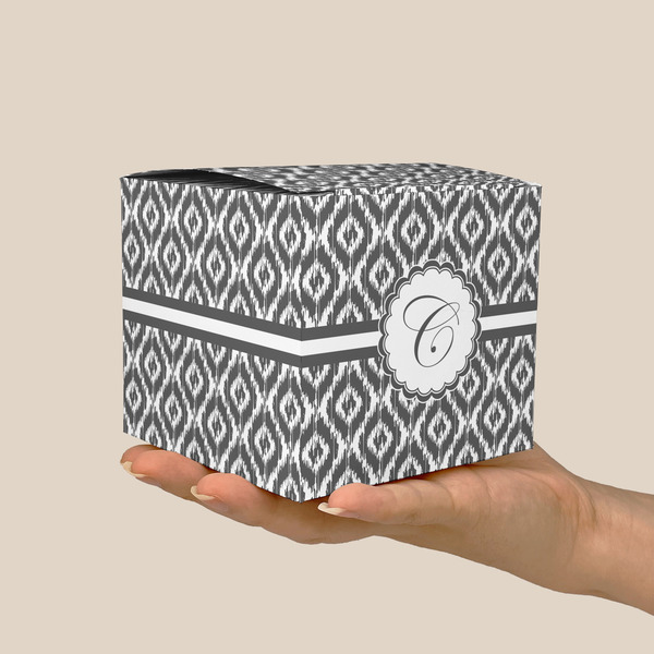 Ikat Cube Favor Gift Box - On Hand - Scale View