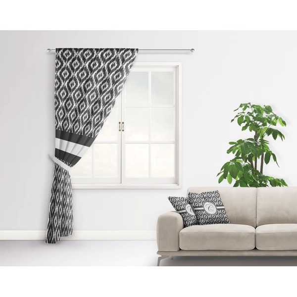 Ikat Curtain With Window and Rod - in Room Matching Pillow