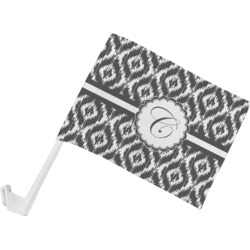 Ikat Car Flag - Small w/ Initial