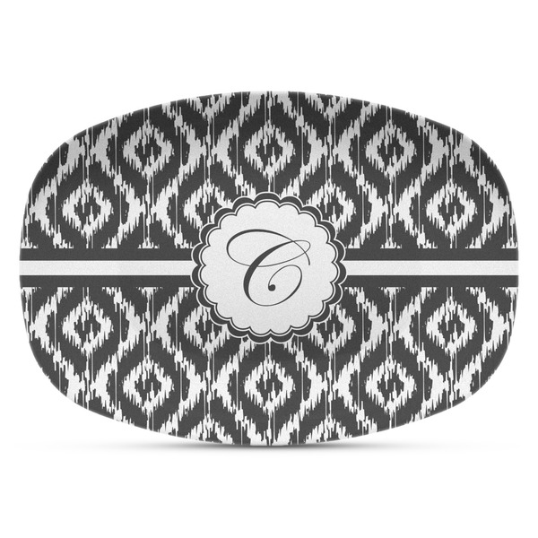 Custom Ikat Plastic Platter - Microwave & Oven Safe Composite Polymer (Personalized)