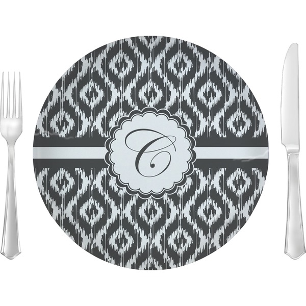 Custom Ikat Glass Lunch / Dinner Plate 10" (Personalized)