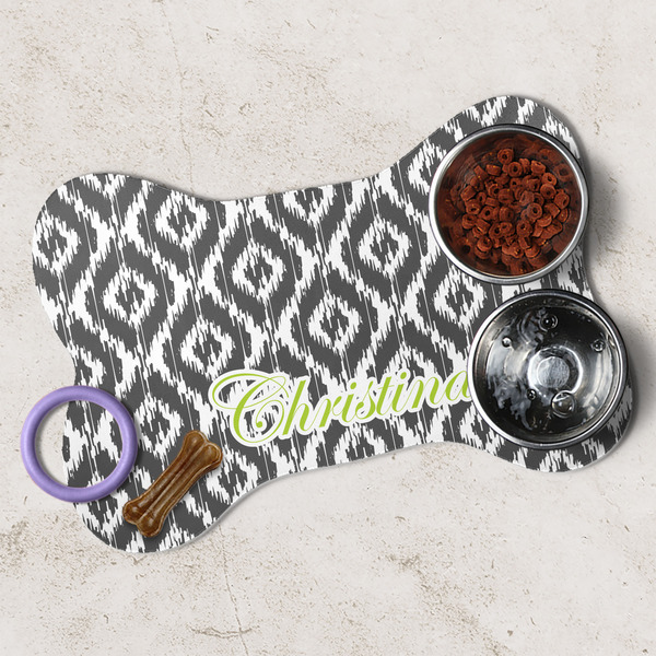 Ikat Dog Bone Shaped Mat Lifestyle