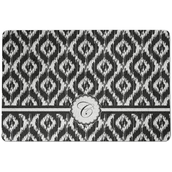 Custom Ikat Dog Food Mat w/ Initial