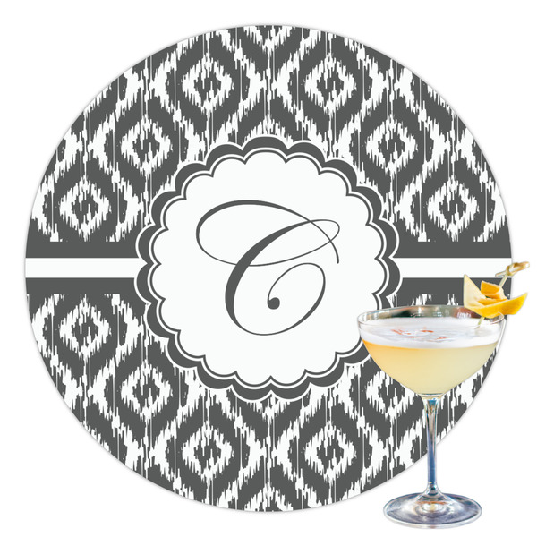 Custom Ikat Printed Drink Topper - 3.5" (Personalized)