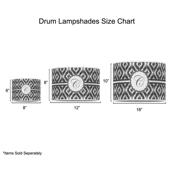 Ikat Drum Lampshades - Sizing Chart