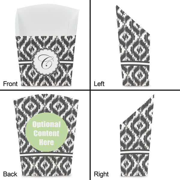 Ikat French Fry Favor Box - Front & Back View