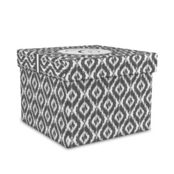 Ikat Gift Box with Lid - Canvas Wrapped - Medium (Personalized)