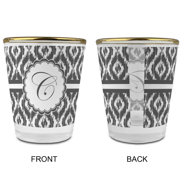 Ikat Glass Shot Glass - with gold rim - APPROVAL