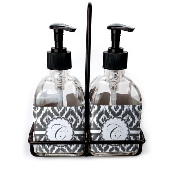 Custom Ikat Glass Soap & Lotion Bottle Set (Personalized)