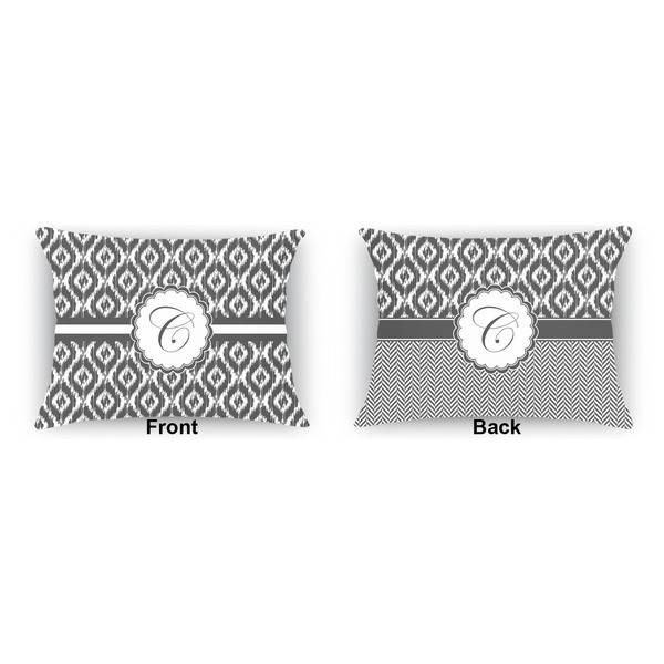 Ikat  Indoor Rectangular Burlap Pillow (Front and Back)