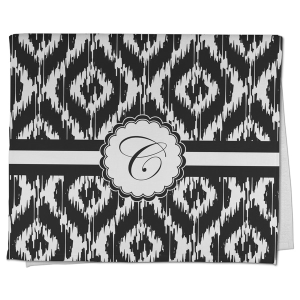 Custom Ikat Kitchen Towel - Poly Cotton w/ Initial