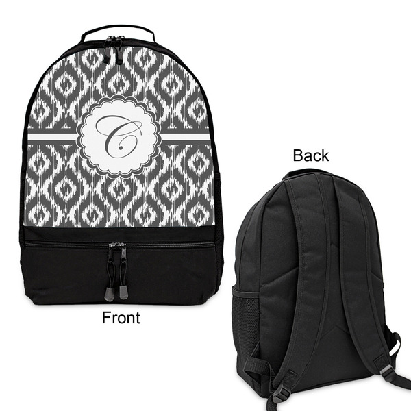 Ikat Large Backpack - Black - Front & Back View
