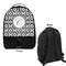 Ikat Large Backpack - Black - Front & Back View