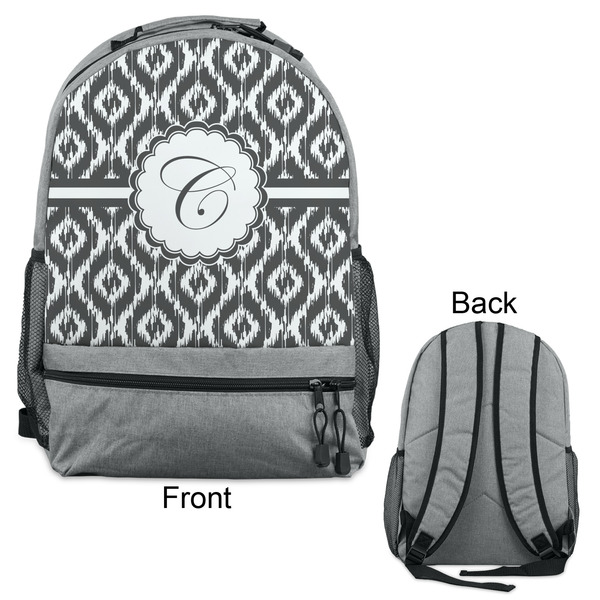 Ikat Large Backpack - Gray - Front & Back View
