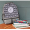 Ikat Large Backpack - Gray - On Desk