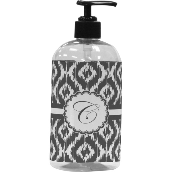 Custom Ikat Plastic Soap / Lotion Dispenser (16 oz - Large - Black) (Personalized)