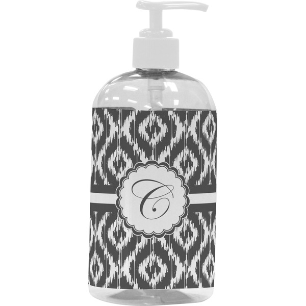 Custom Ikat Plastic Soap / Lotion Dispenser (16 oz - Large - White) (Personalized)