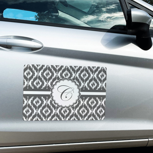 Ikat Large Rectangle Car Magnets- In Context