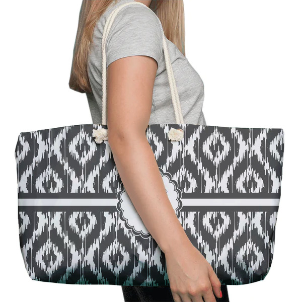 Ikat Large Rope Tote Bag - In Context View