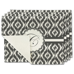 Ikat Single-Sided Linen Placemat - Set of 4 w/ Initial