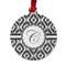 Ikat Metal Ball Ornament - Double Sided w/ Initial
