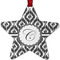 Ikat Metal Star Ornament - Double Sided w/ Initial