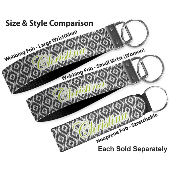 Ikat Multiple Key Ring comparison sizes
