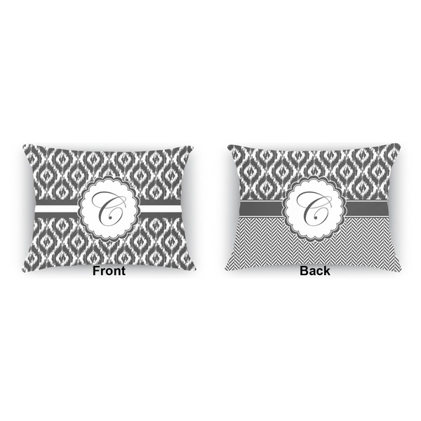 Ikat  Outdoor Rectangular Throw Pillow (Front and Back)