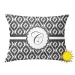 Ikat Outdoor Throw Pillow (Rectangular) (Personalized)