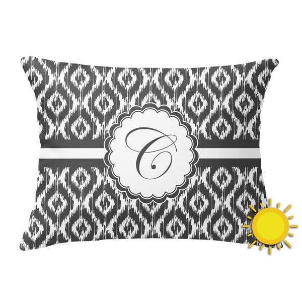 Custom Ikat Outdoor Throw Pillow (Rectangular) (Personalized)