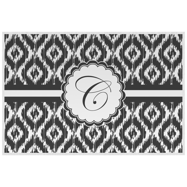 Custom Ikat Laminated Placemat w/ Initial