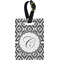 Ikat Plastic Luggage Tag - Rectangular w/ Initial