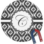 Ikat Round Fridge Magnet (Personalized)
