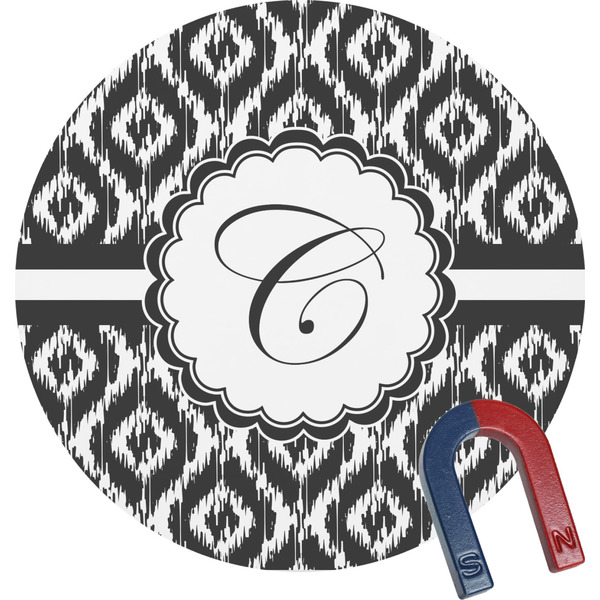 Custom Ikat Round Fridge Magnet (Personalized)