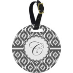 Ikat Plastic Luggage Tag - Round (Personalized)