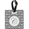 Ikat Plastic Luggage Tag - Square w/ Initial