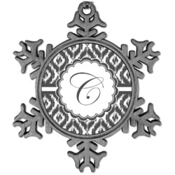 Ikat Vintage Snowflake Ornament (Personalized)