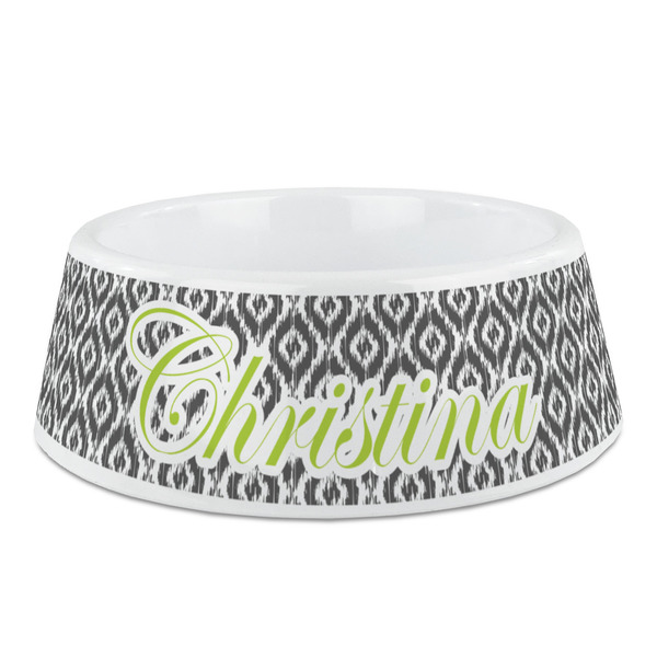 Custom Ikat Plastic Dog Bowl - Medium (Personalized)