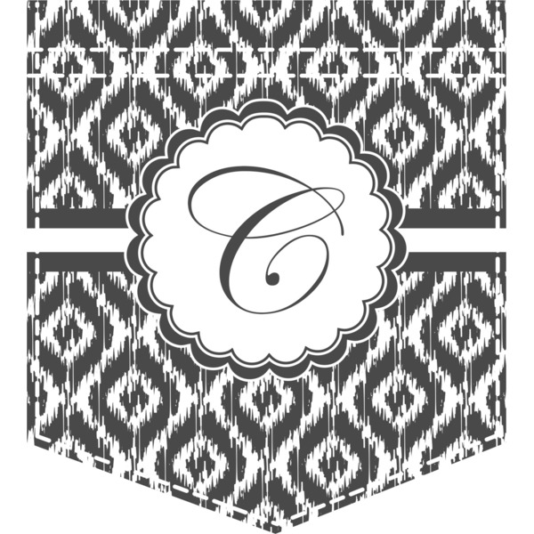 Custom Ikat Iron On Faux Pocket (Personalized)