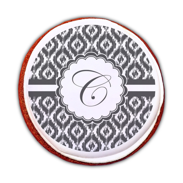Ikat Printed Icing Circle - Medium - On Cookie