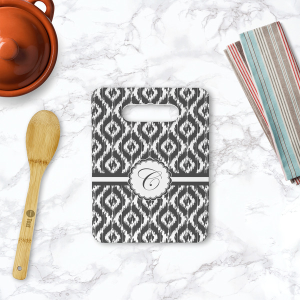 Ikat Rectangle Trivet with Handle - LIFESTYLE