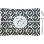 Ikat Rectangular Glass Appetizer / Dessert Plate - Single or Set (Personalized)