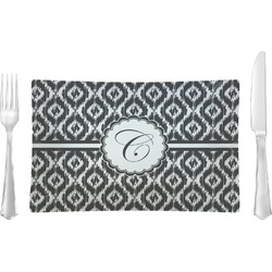 Ikat Glass Rectangular Lunch / Dinner Plate (Personalized)