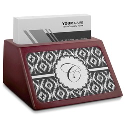 Ikat Red Mahogany Business Card Holder (Personalized)