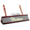 Ikat Red Mahogany Nameplates with Business Card Holder - Angle
