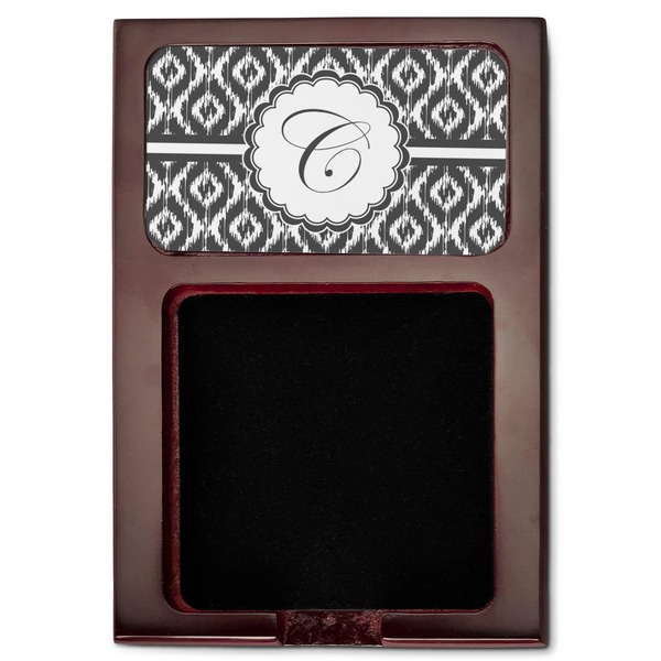 Ikat Red Mahogany Sticky Note Holder - Flat
