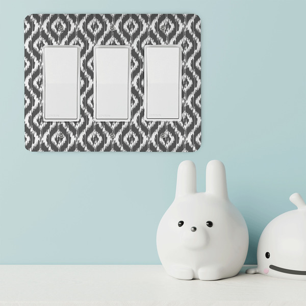 Ikat Rocker Light Switch Covers - Triple - IN CONTEXT