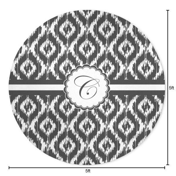 Ikat Round Area Rug - Size