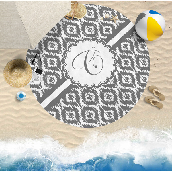 Ikat Round Beach Towel Lifestyle