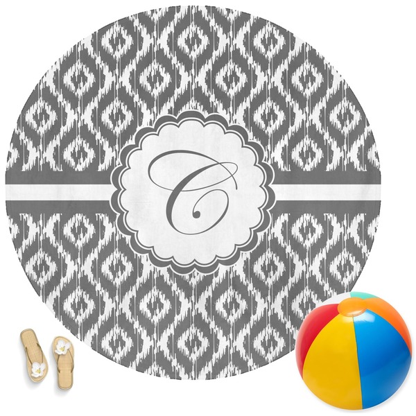 Custom Ikat Round Beach Towel (Personalized)